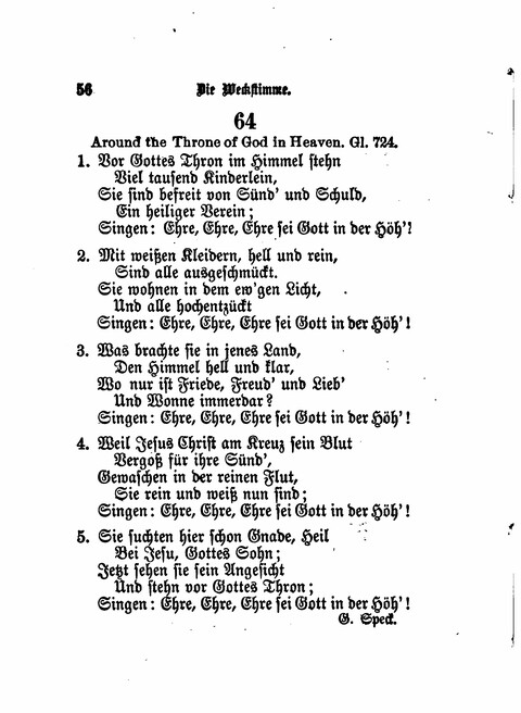 Die Weckstimme: Eine Sammlung geistlicher Lieder für jugendliche Sänger (8th ed.) page 54