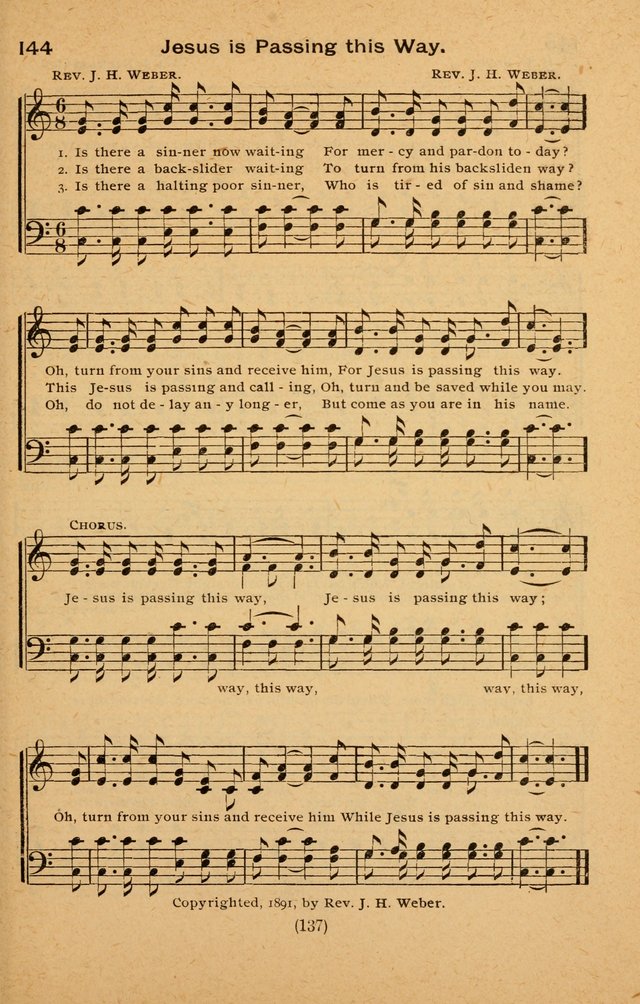The Evangelist No. 3: for revival, praise and prayer meetings or Sunday schools  (Music edition) page 137