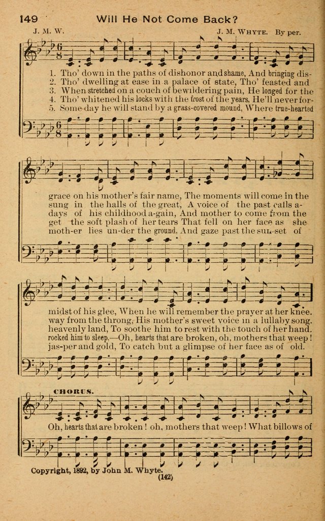 The Evangelist No. 3: for revival, praise and prayer meetings or Sunday schools  (Music edition) page 142