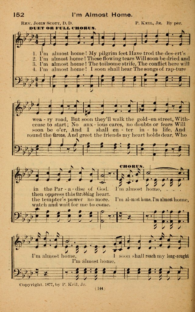 The Evangelist No. 3: for revival, praise and prayer meetings or Sunday schools  (Music edition) page 144