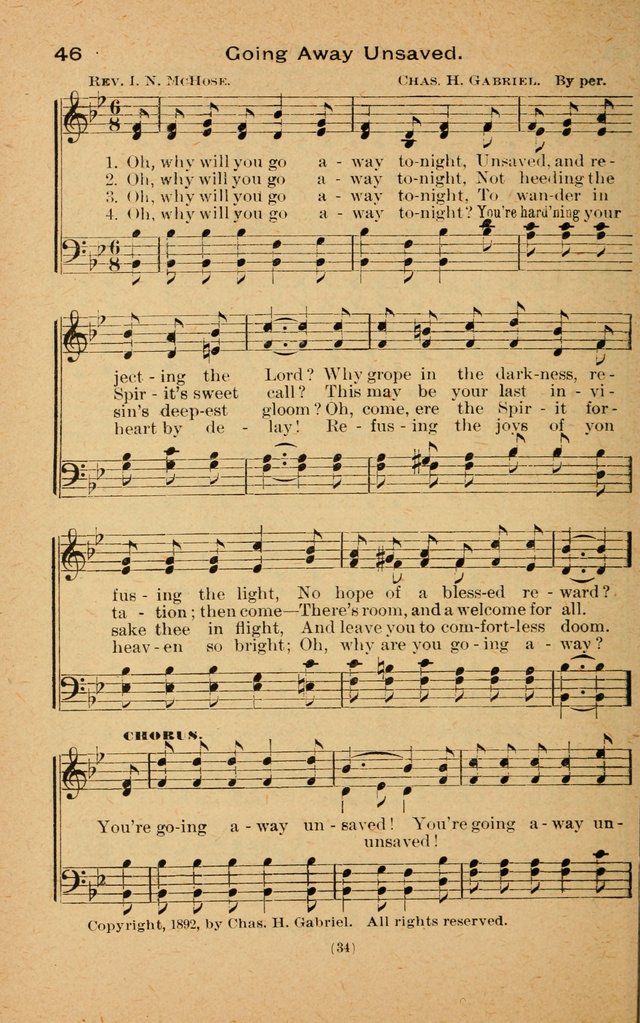 The Evangelist No. 3: for revival, praise and prayer meetings or Sunday schools  (Music edition) page 34