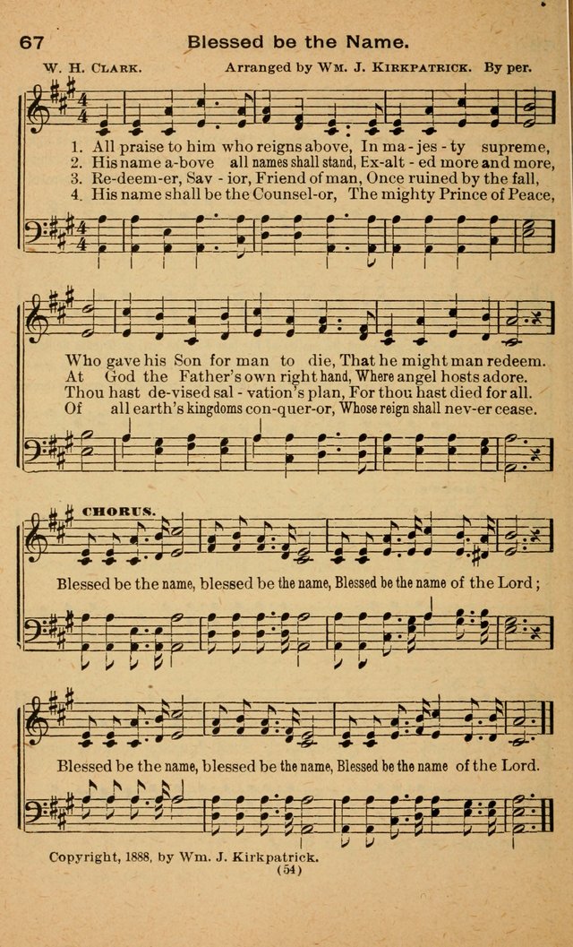 The Evangelist No. 3: for revival, praise and prayer meetings or Sunday schools  (Music edition) page 54