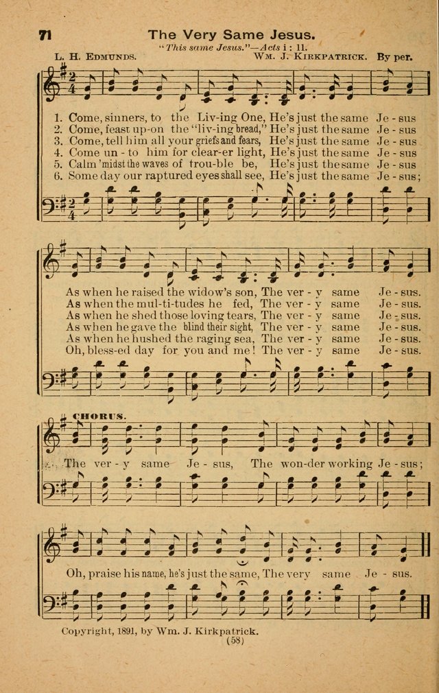 The Evangelist No. 3: for revival, praise and prayer meetings or Sunday schools  (Music edition) page 58