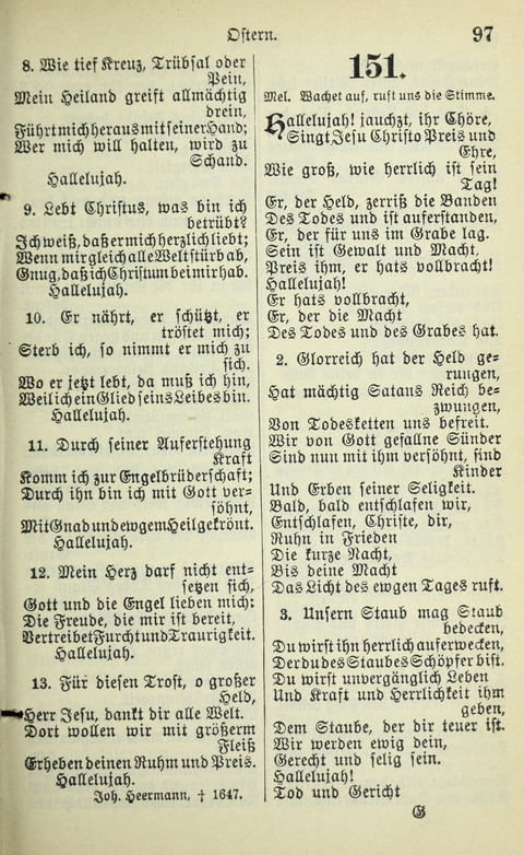 Evangelisches Gesangbuch. Nach Zustimmung der Provinszialsznode vom Jahre 1884 zur Einfürung in der Provinz Brandenburg mit Genehmigung des Evangelischen Oberkirchenrats page 97