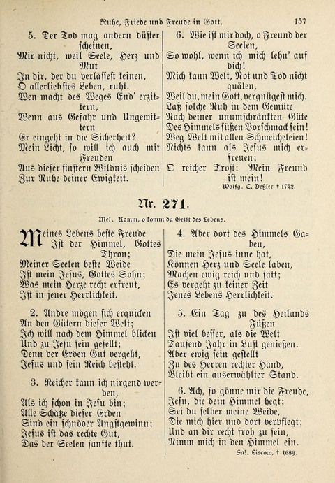 Evangelisches Gesangbuch: für die deutschen Congregational-Gemeinden von Nork-Amerika page 157