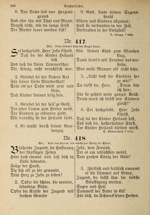 Evangelisches Gesangbuch: für die deutschen Congregational-Gemeinden von Nork-Amerika page 246