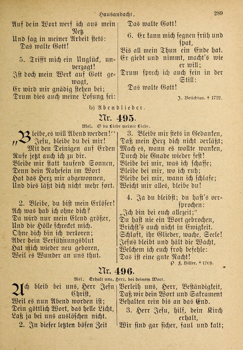 Evangelisches Gesangbuch: für die deutschen Congregational-Gemeinden von Nork-Amerika page 289