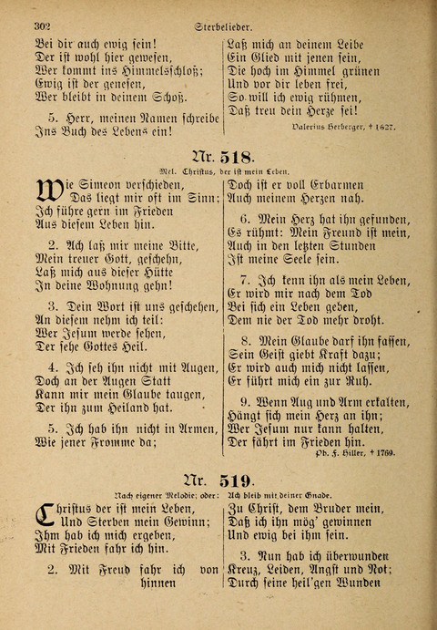 Evangelisches Gesangbuch: für die deutschen Congregational-Gemeinden von Nork-Amerika page 302