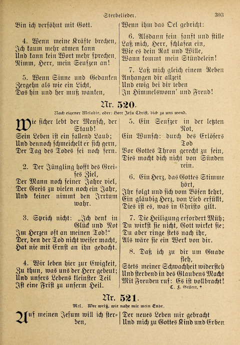 Evangelisches Gesangbuch: für die deutschen Congregational-Gemeinden von Nork-Amerika page 303