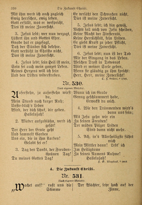 Evangelisches Gesangbuch: für die deutschen Congregational-Gemeinden von Nork-Amerika page 310