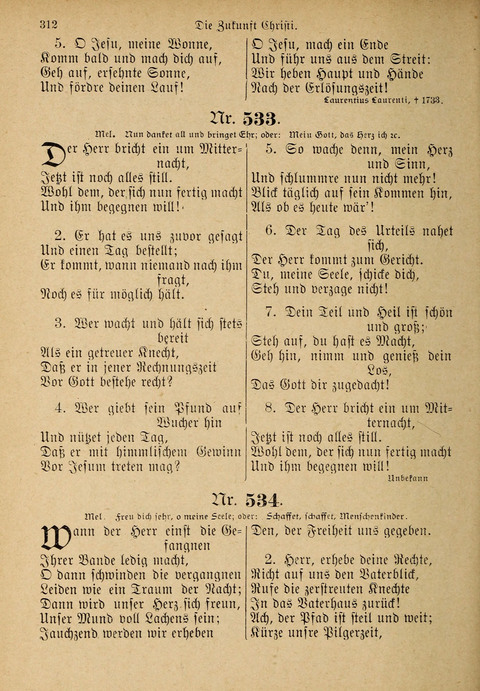 Evangelisches Gesangbuch: für die deutschen Congregational-Gemeinden von Nork-Amerika page 312