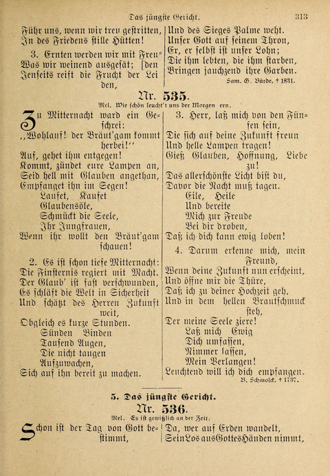 Evangelisches Gesangbuch: für die deutschen Congregational-Gemeinden von Nork-Amerika page 313
