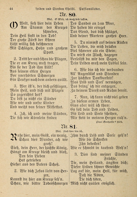 Evangelisches Gesangbuch: für die deutschen Congregational-Gemeinden von Nork-Amerika page 44
