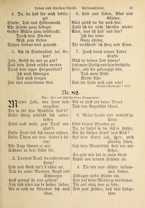 Evangelisches Gesangbuch: für die deutschen Congregational-Gemeinden von Nork-Amerika page 45
