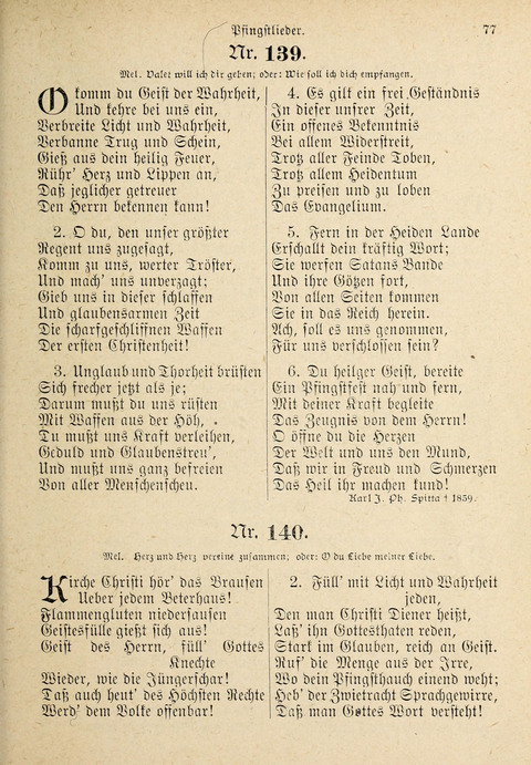 Evangelisches Gesangbuch: für die deutschen Congregational-Gemeinden von Nork-Amerika page 77