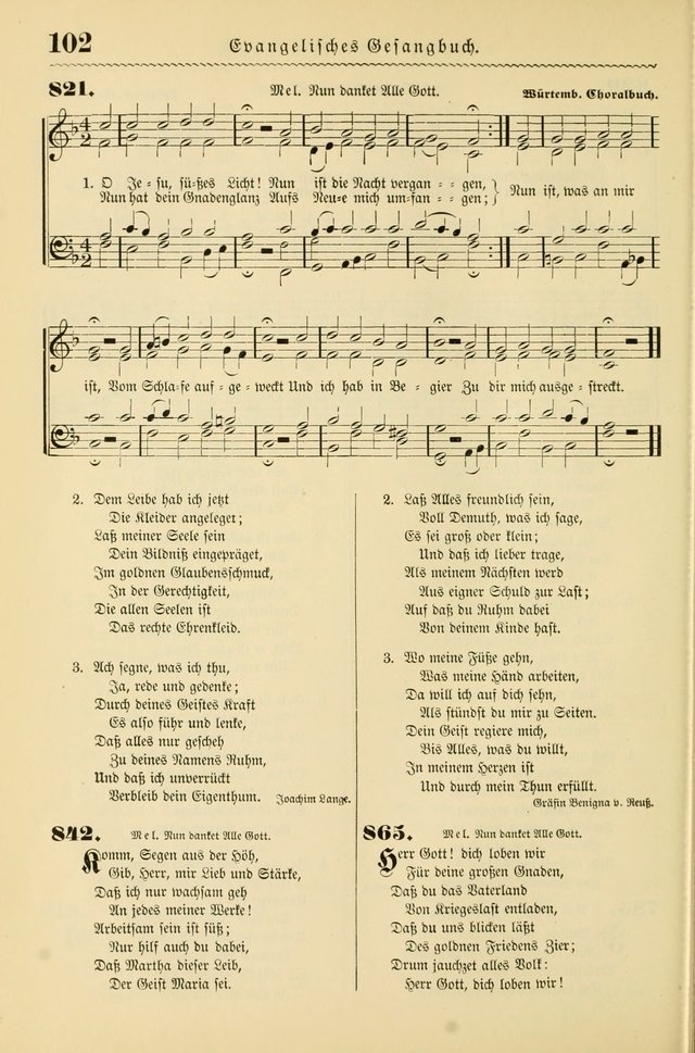 Evangelisches Gesangbuch mit vierstimmigen Melodien: für den öffentlichen und häuslichen Gottesdienst page 102
