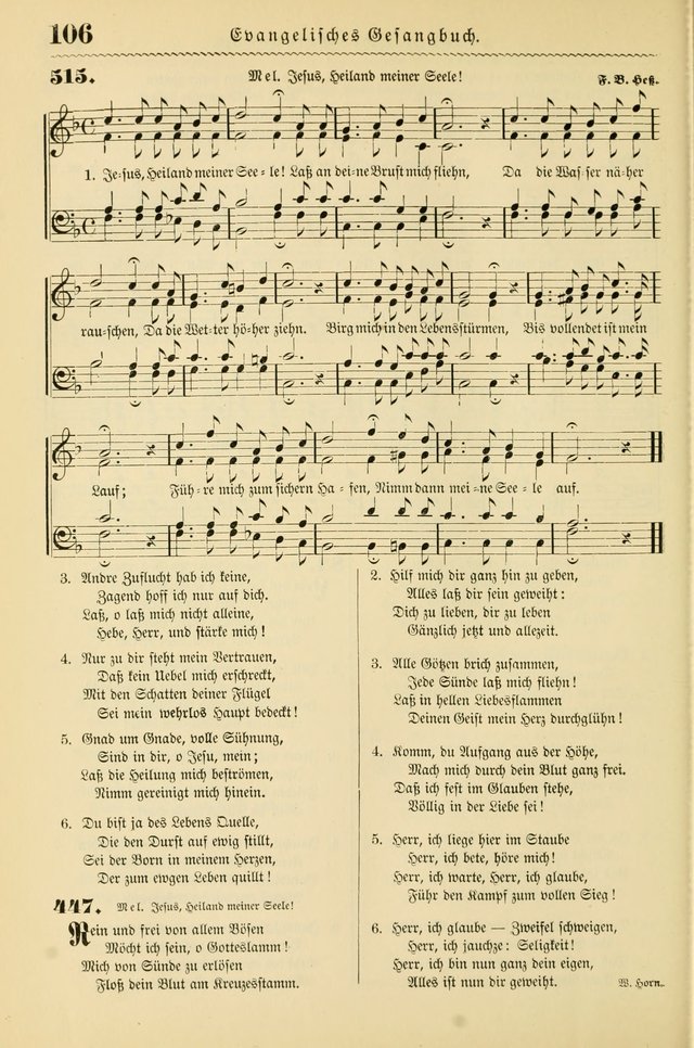 Evangelisches Gesangbuch mit vierstimmigen Melodien: für den öffentlichen und häuslichen Gottesdienst page 106