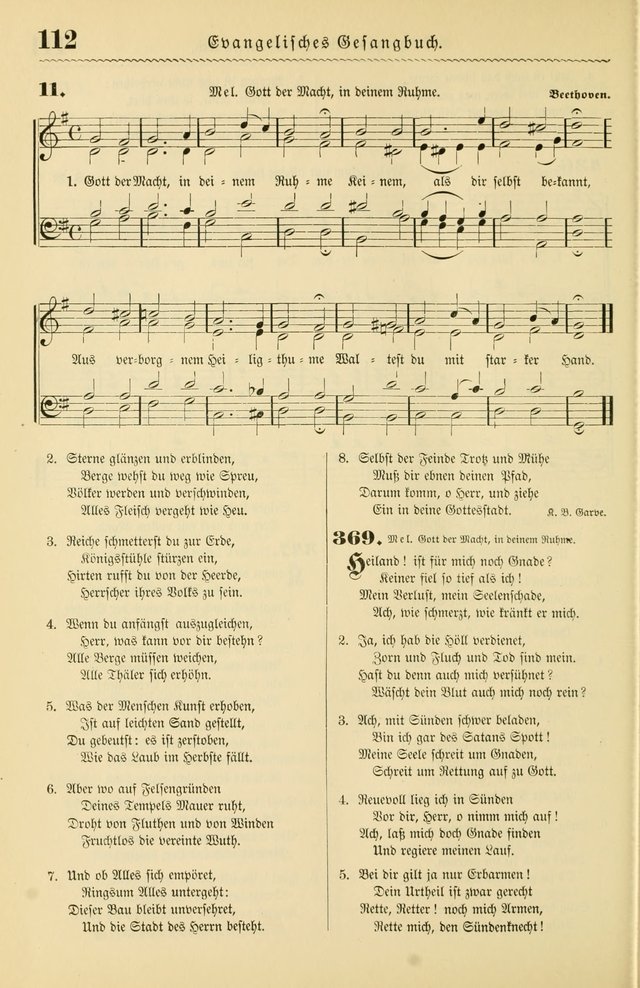 Evangelisches Gesangbuch mit vierstimmigen Melodien: für den öffentlichen und häuslichen Gottesdienst page 112