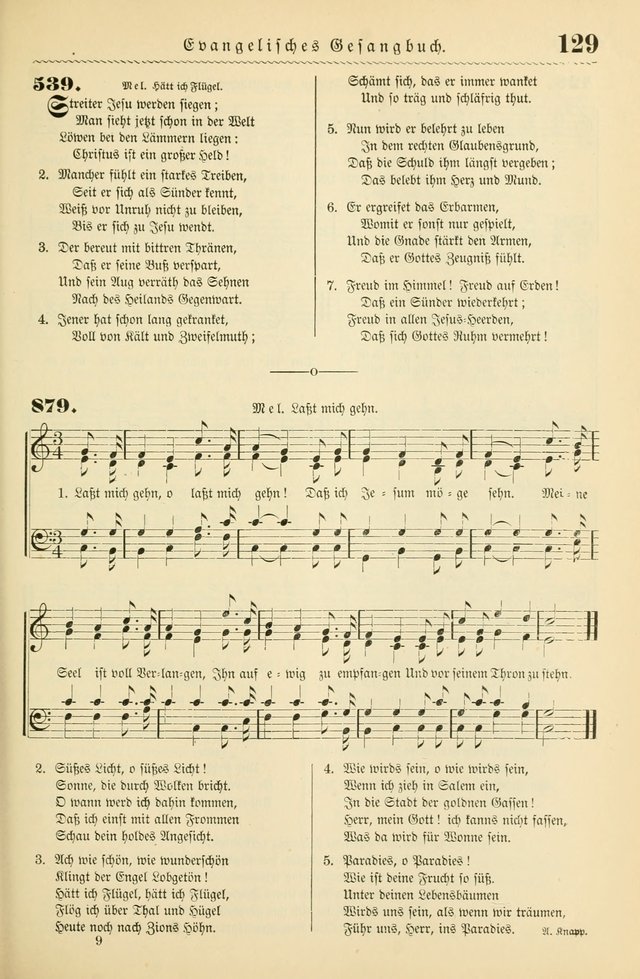 Evangelisches Gesangbuch mit vierstimmigen Melodien: für den öffentlichen und häuslichen Gottesdienst page 129