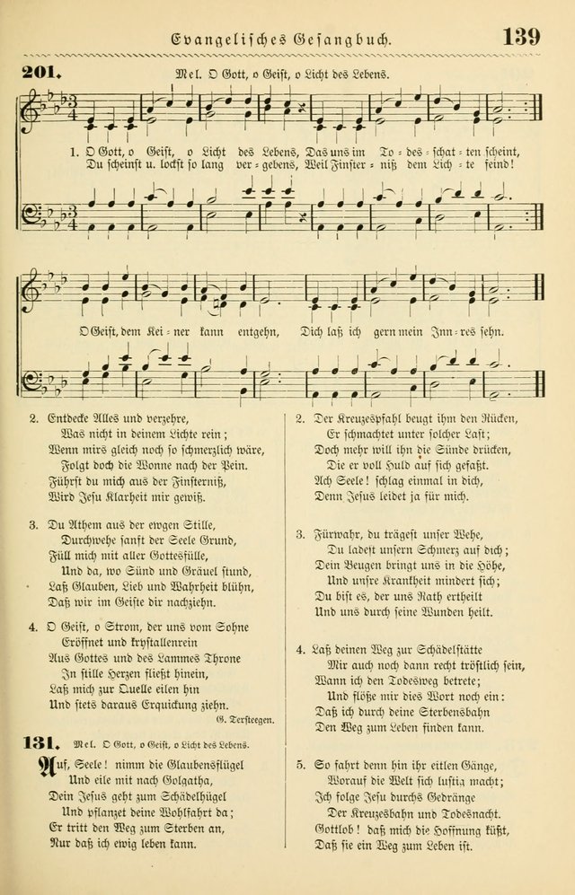 Evangelisches Gesangbuch mit vierstimmigen Melodien: für den öffentlichen und häuslichen Gottesdienst page 139