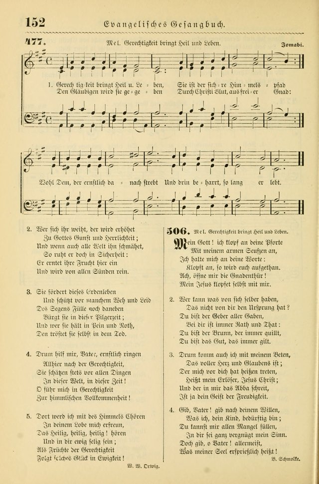 Evangelisches Gesangbuch mit vierstimmigen Melodien: für den öffentlichen und häuslichen Gottesdienst page 152