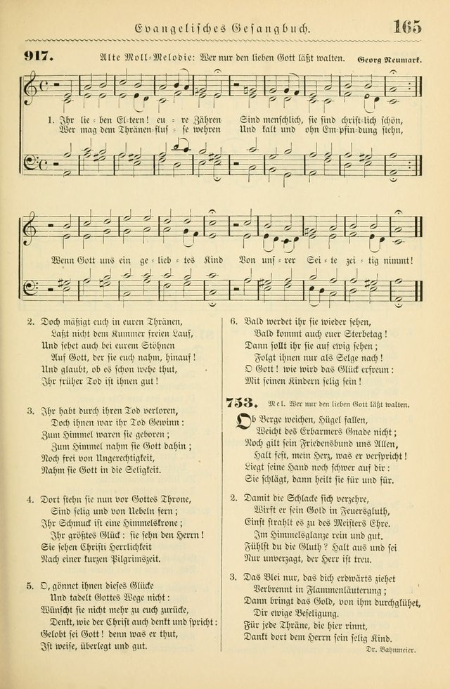 Evangelisches Gesangbuch mit vierstimmigen Melodien: für den öffentlichen und häuslichen Gottesdienst page 165