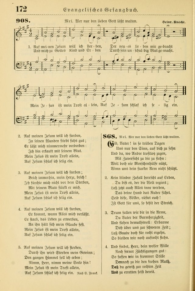 Evangelisches Gesangbuch mit vierstimmigen Melodien: für den öffentlichen und häuslichen Gottesdienst page 172