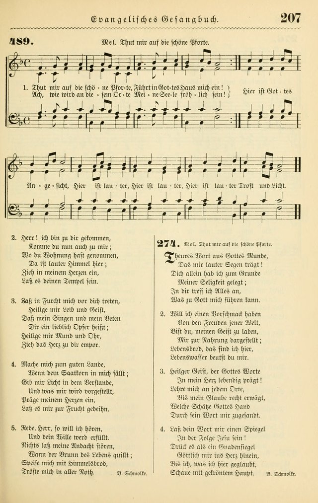 Evangelisches Gesangbuch mit vierstimmigen Melodien: für den öffentlichen und häuslichen Gottesdienst page 207
