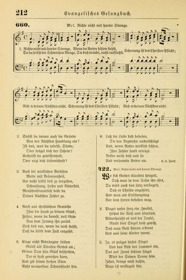 Evangelisches Gesangbuch mit vierstimmigen Melodien: für den öffentlichen und häuslichen Gottesdienst page 212