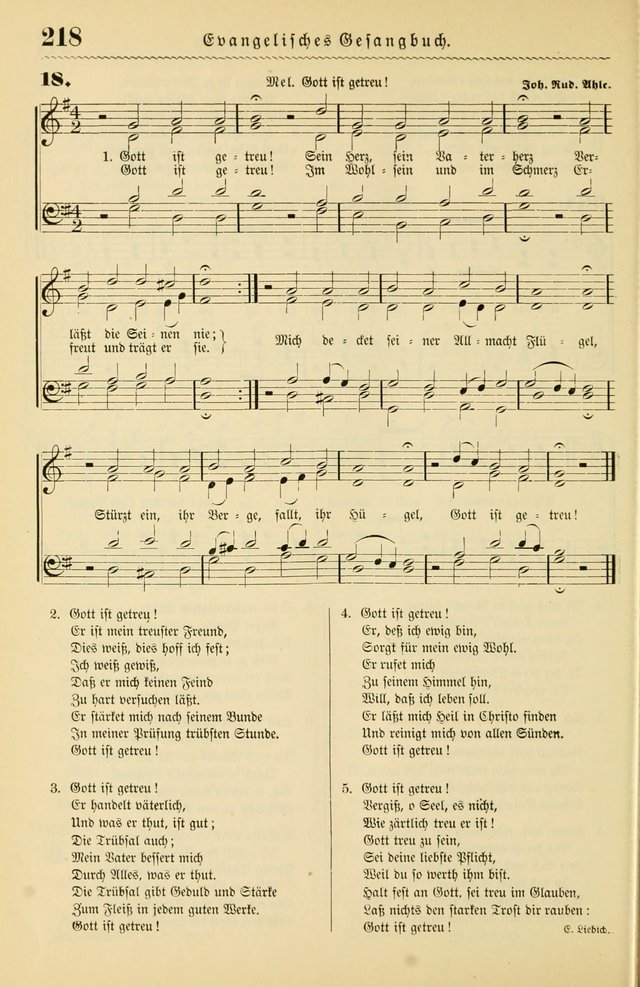 Evangelisches Gesangbuch mit vierstimmigen Melodien: für den öffentlichen und häuslichen Gottesdienst page 218