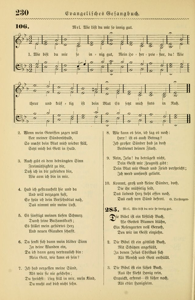 Evangelisches Gesangbuch mit vierstimmigen Melodien: für den öffentlichen und häuslichen Gottesdienst page 230