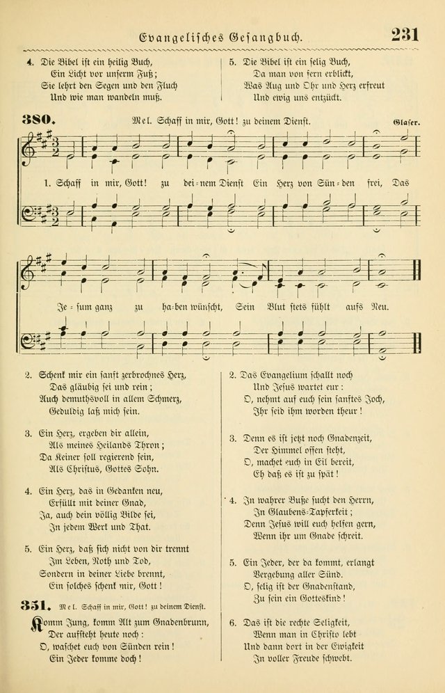Evangelisches Gesangbuch mit vierstimmigen Melodien: für den öffentlichen und häuslichen Gottesdienst page 231