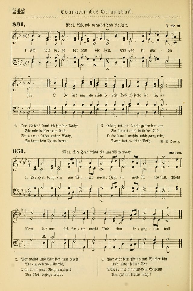 Evangelisches Gesangbuch mit vierstimmigen Melodien: für den öffentlichen und häuslichen Gottesdienst page 242