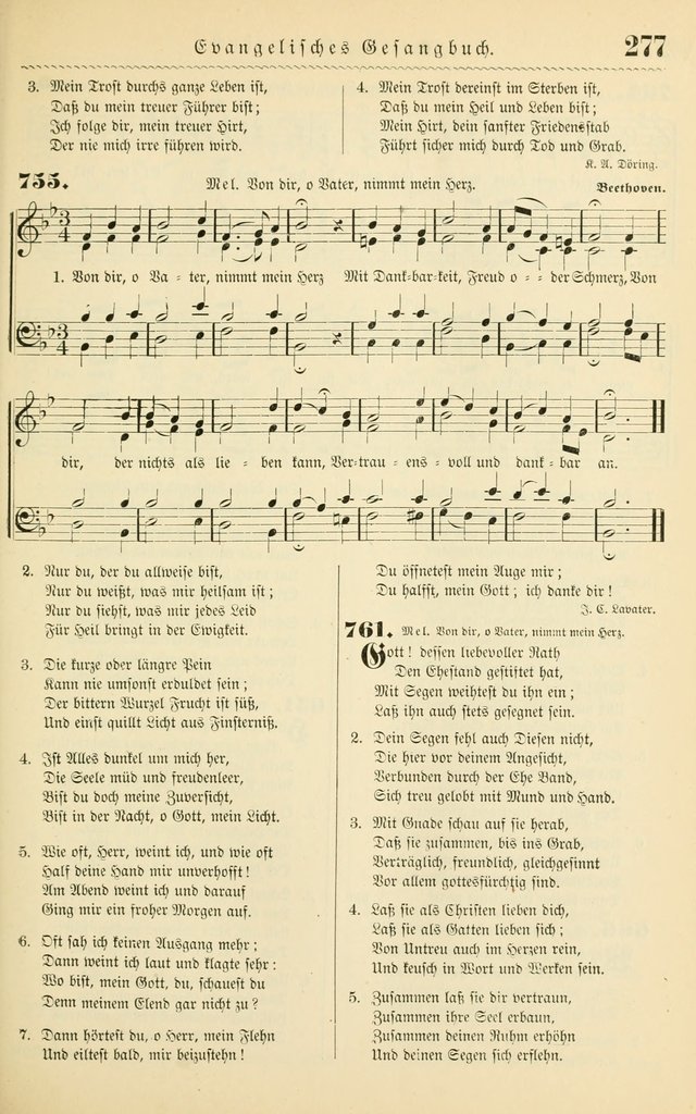 Evangelisches Gesangbuch mit vierstimmigen Melodien: für den öffentlichen und häuslichen Gottesdienst page 277