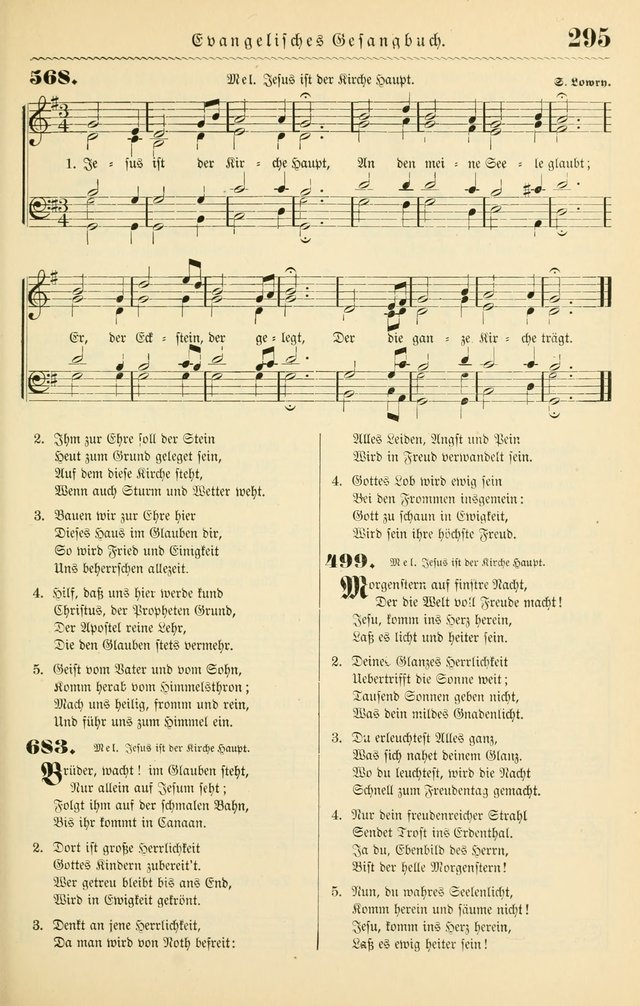 Evangelisches Gesangbuch mit vierstimmigen Melodien: für den öffentlichen und häuslichen Gottesdienst page 295