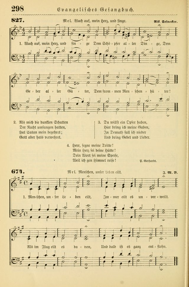 Evangelisches Gesangbuch mit vierstimmigen Melodien: für den öffentlichen und häuslichen Gottesdienst page 298