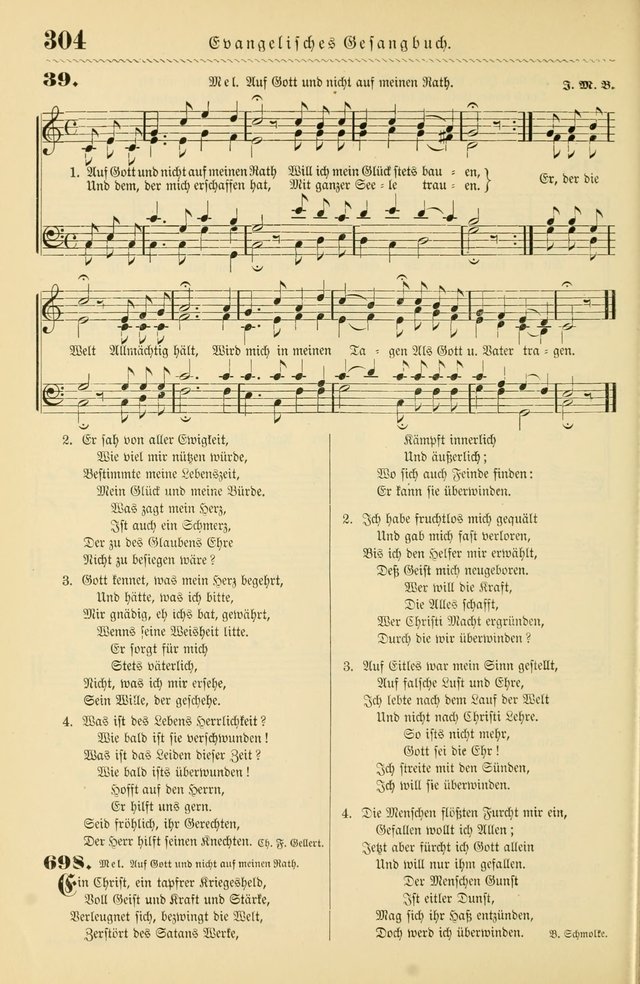 Evangelisches Gesangbuch mit vierstimmigen Melodien: für den öffentlichen und häuslichen Gottesdienst page 304