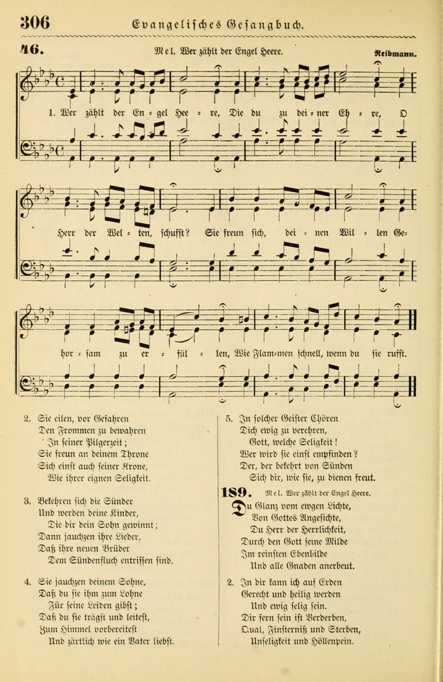 Evangelisches Gesangbuch mit vierstimmigen Melodien: für den öffentlichen und häuslichen Gottesdienst page 306