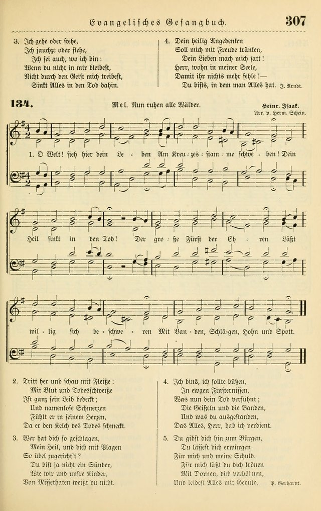 Evangelisches Gesangbuch mit vierstimmigen Melodien: für den öffentlichen und häuslichen Gottesdienst page 307