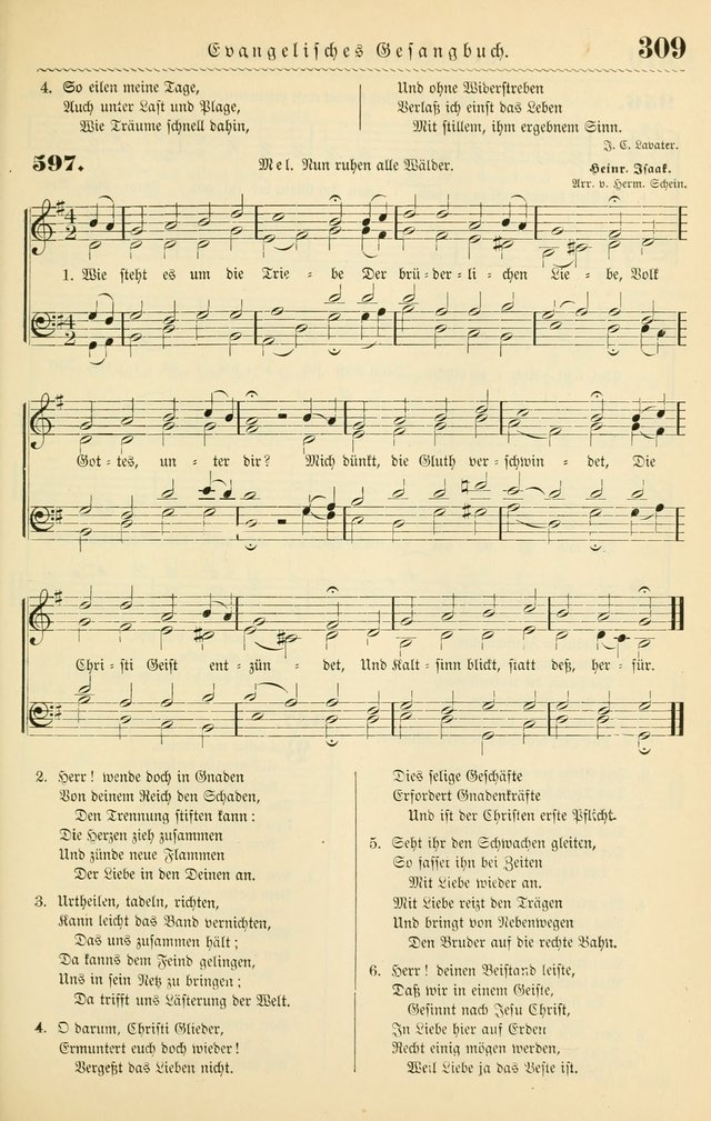 Evangelisches Gesangbuch mit vierstimmigen Melodien: für den öffentlichen und häuslichen Gottesdienst page 309