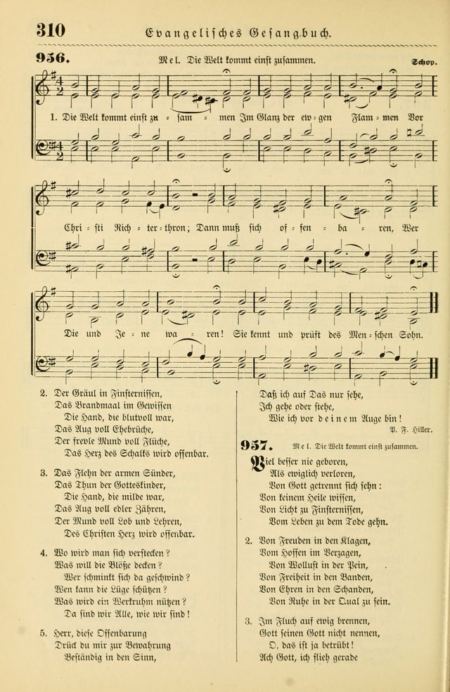 Evangelisches Gesangbuch mit vierstimmigen Melodien: für den öffentlichen und häuslichen Gottesdienst page 310