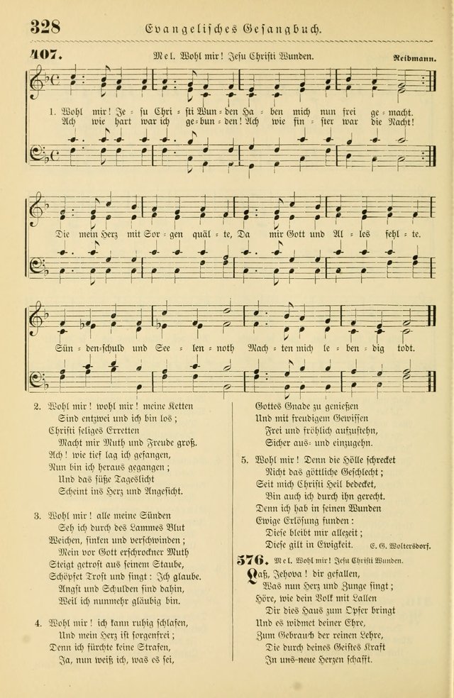 Evangelisches Gesangbuch mit vierstimmigen Melodien: für den öffentlichen und häuslichen Gottesdienst page 328