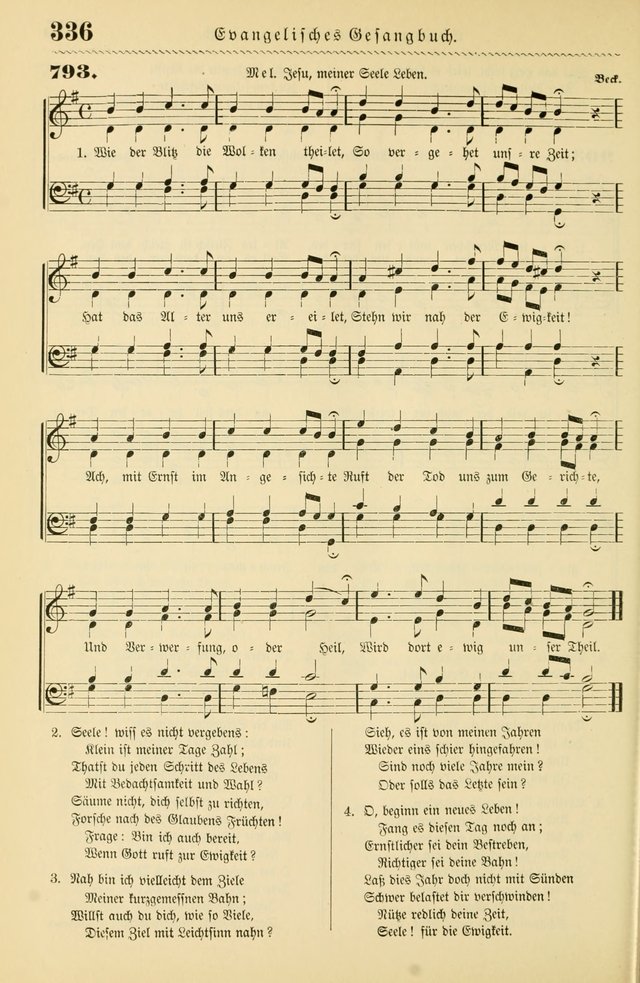 Evangelisches Gesangbuch mit vierstimmigen Melodien: für den öffentlichen und häuslichen Gottesdienst page 336