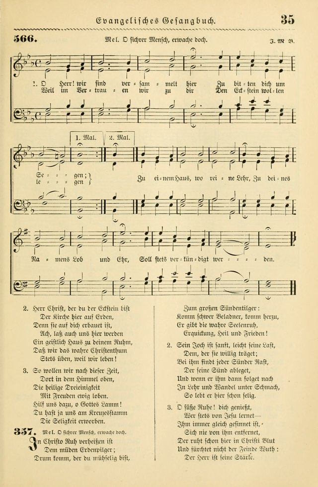 Evangelisches Gesangbuch mit vierstimmigen Melodien: für den öffentlichen und häuslichen Gottesdienst page 35