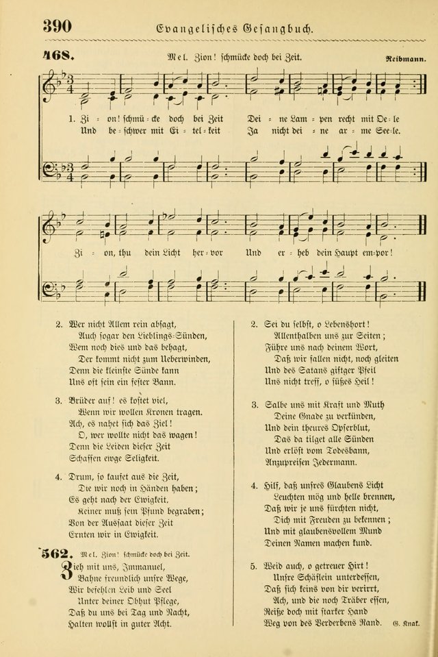 Evangelisches Gesangbuch mit vierstimmigen Melodien: für den öffentlichen und häuslichen Gottesdienst page 390