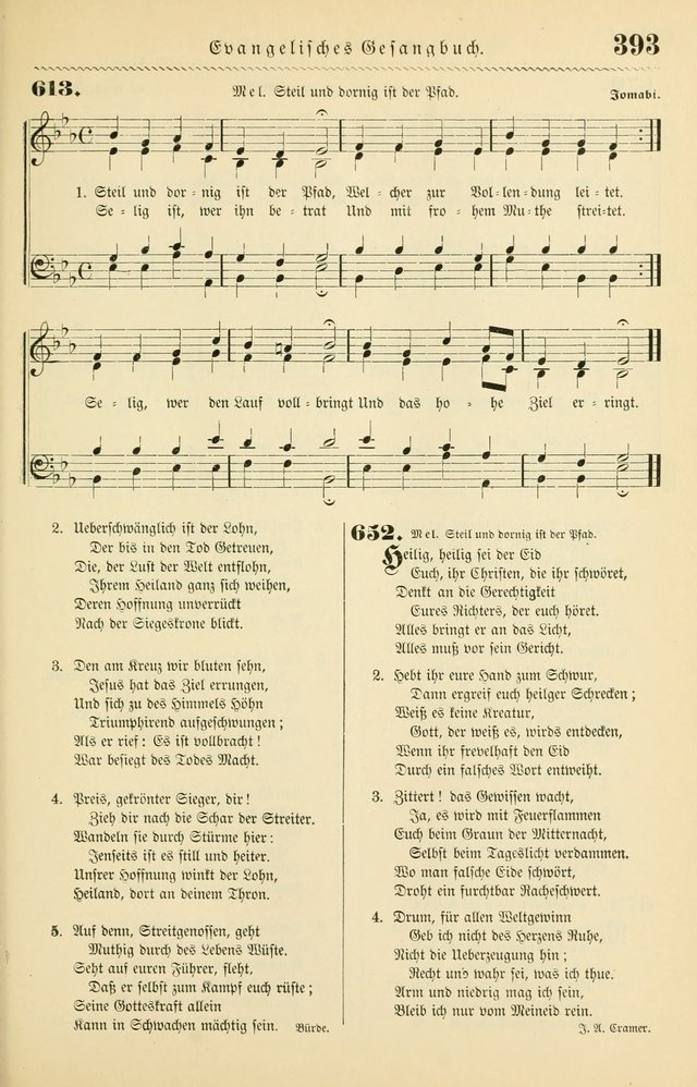 Evangelisches Gesangbuch mit vierstimmigen Melodien: für den öffentlichen und häuslichen Gottesdienst page 393