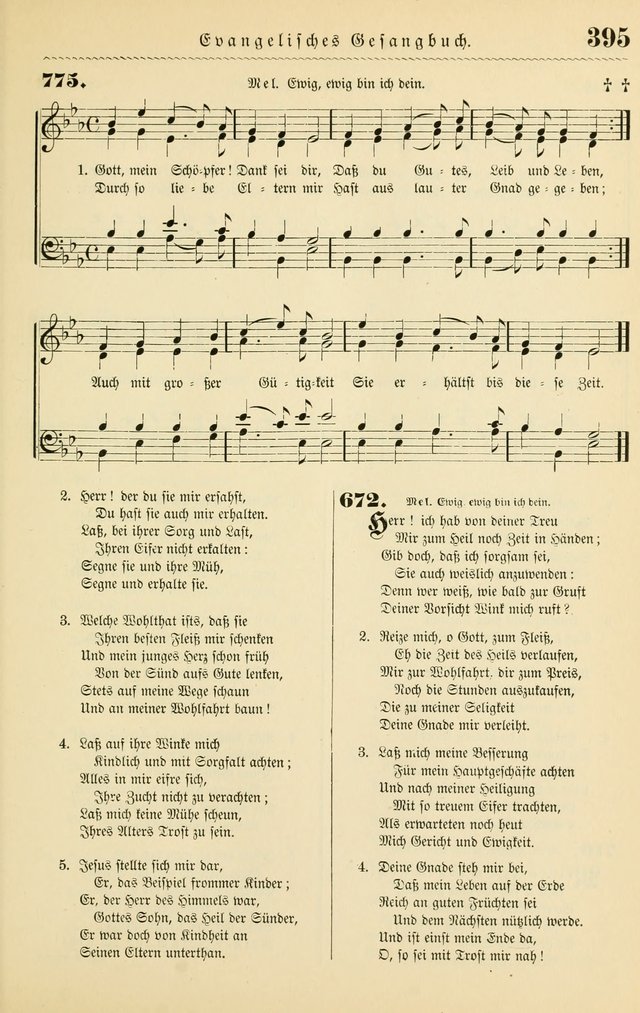 Evangelisches Gesangbuch mit vierstimmigen Melodien: für den öffentlichen und häuslichen Gottesdienst page 395