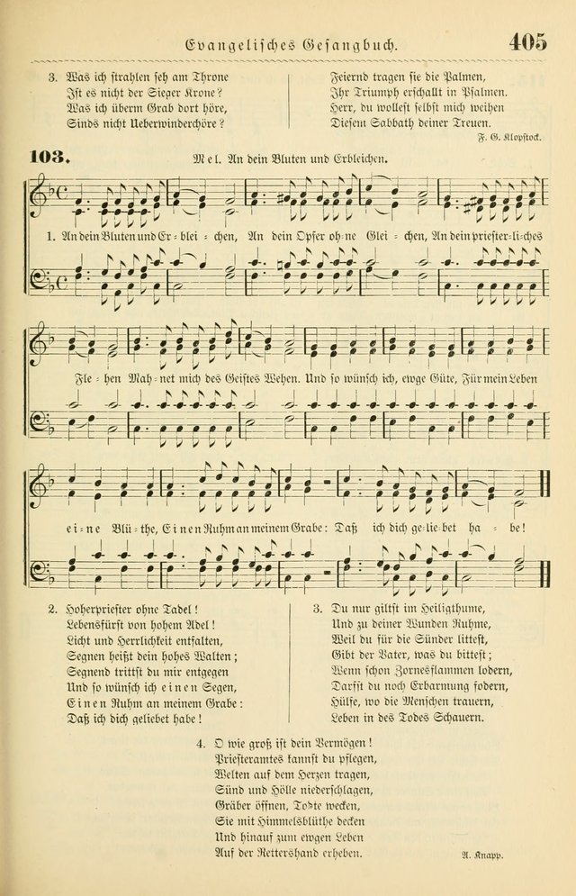 Evangelisches Gesangbuch mit vierstimmigen Melodien: für den öffentlichen und häuslichen Gottesdienst page 405