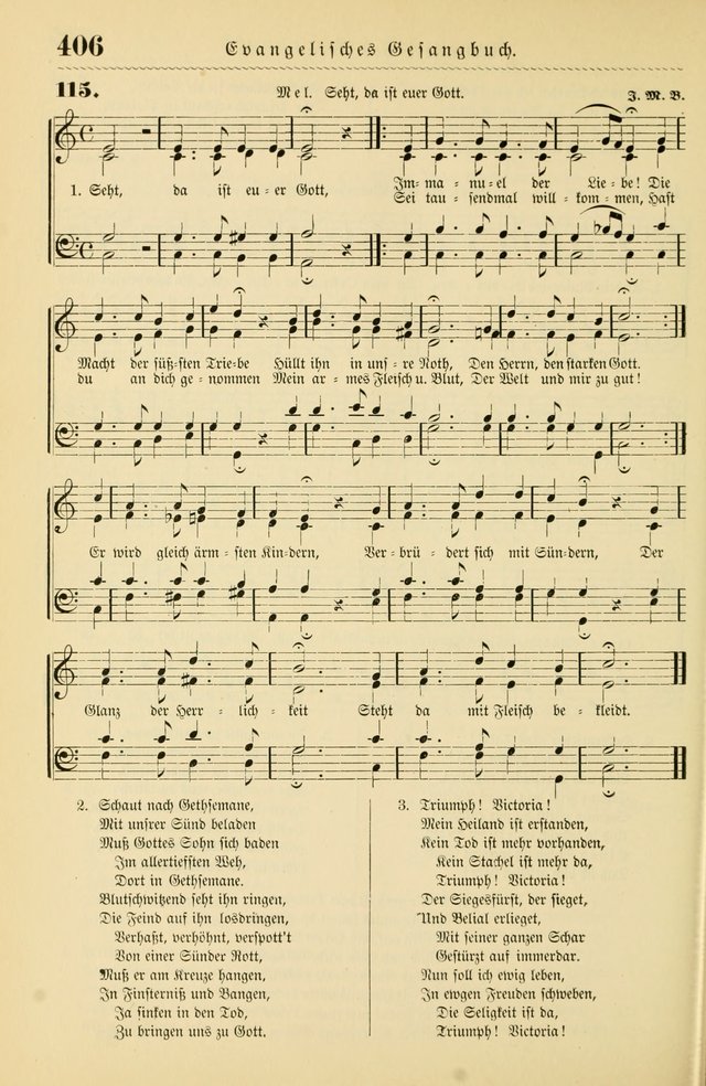 Evangelisches Gesangbuch mit vierstimmigen Melodien: für den öffentlichen und häuslichen Gottesdienst page 406