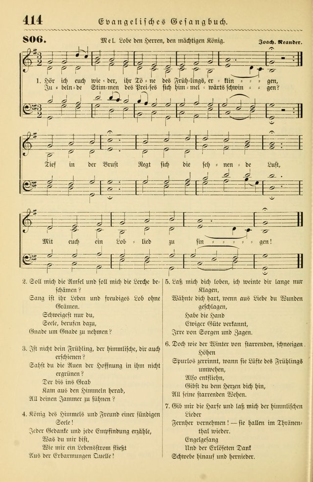Evangelisches Gesangbuch mit vierstimmigen Melodien: für den öffentlichen und häuslichen Gottesdienst page 414
